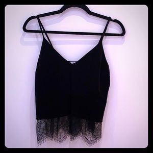 Urban Outfitters black lace velvet cami